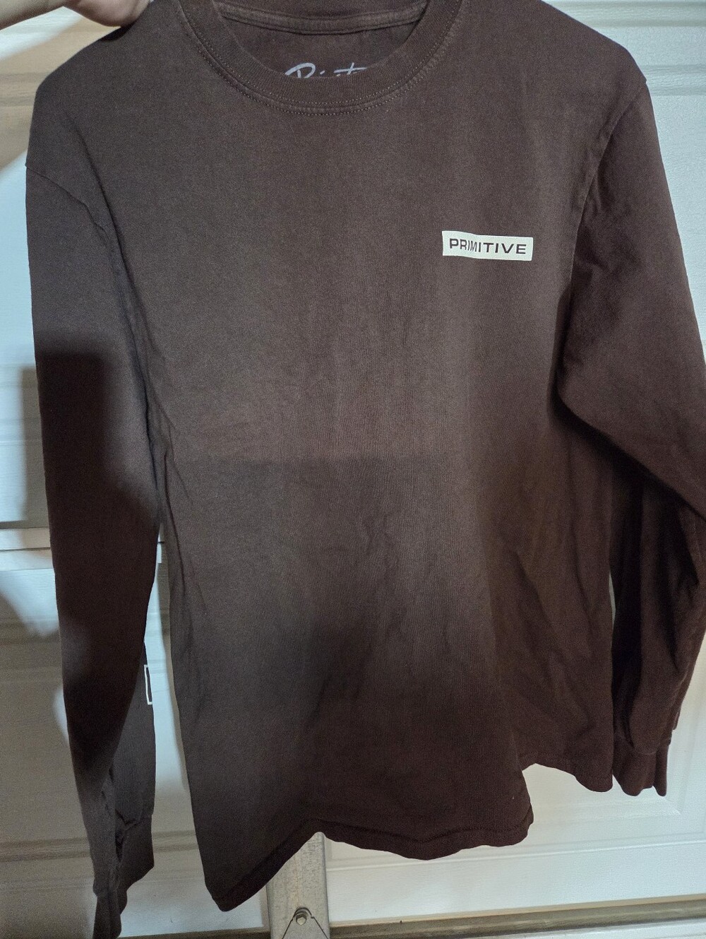 Primitive Brown Crewneck Long Sleeve Tee with  Logo Sz Medium